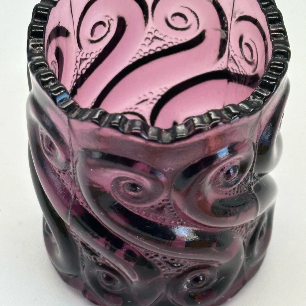 Vintage Elegant Purple Glass toothpick /match Holder - Picture 8 of 8